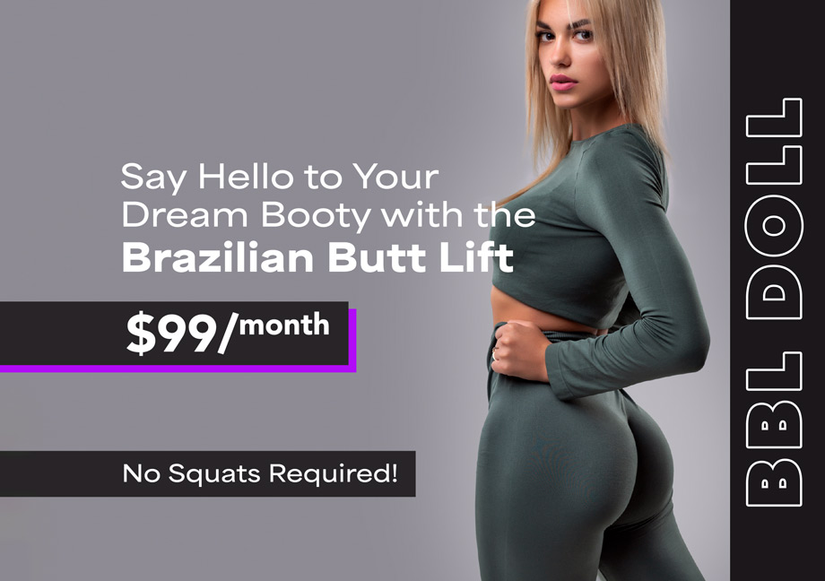 Woman showing results after brazilian butt lift surgery